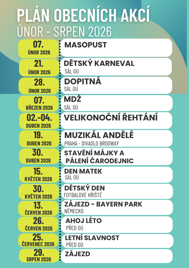 Kalendář obecních akcí